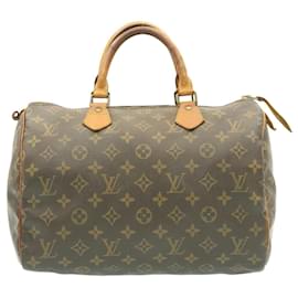 Louis Vuitton-Louis Vuitton Monogram Speedy 30 handbag M41526 LV Auth ms076-Brown