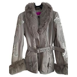 Ebène by Assuline Leather and fur jacket Grey