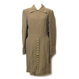 Christian Dior-[Used] Vintage Christian Dior Vintage Christian Dior "M" Body Conscious Dress (Avant-Garde)-Khaki