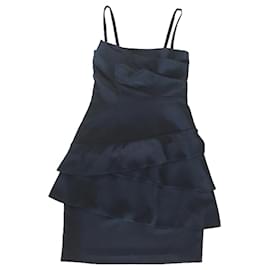 Pinko-Pinko T schwarzes trägerloses Kleid aus Polyester-Crpe. 36 ( 40 ES)-Schwarz