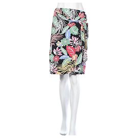 Jupe midi fleurie Cynthia Rowley Multicolore