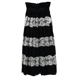 Falda de encaje blanco y negro de Zuhair Murad Couture Multicolor
