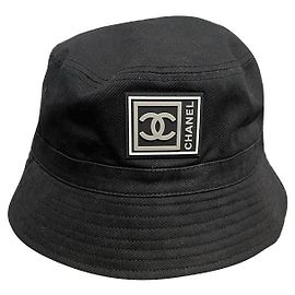 Chanel Sombreros Negro Gris