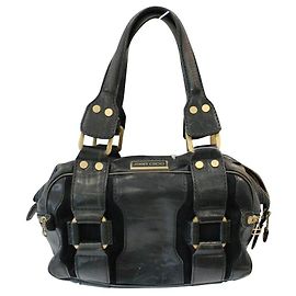 Borsa a mano Jimmy Choo nera e blu Nero Blu navy