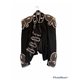 Balmain Black Wool Military Jacket Black