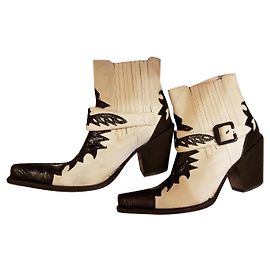 Autre Marque Sancho - botas vaqueras dirty white & black Negro Blanco