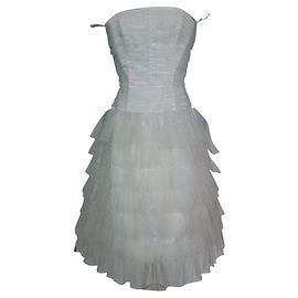 Guy Laroche - Luxueuse robe bustier de soirée mariage style tutu ballerine danseuse T petit 42 Blanc