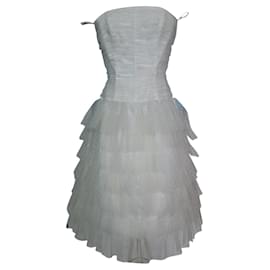 Guy Laroche-Guy Laroche - Luxuriöses trägerloses Abendkleid für die Hochzeit im Tutu-Stil Ballerina-Tänzerin T klein 42-Weiß