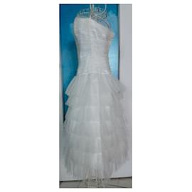 Guy Laroche-Guy Laroche - Luxurious strapless evening dress for wedding tutu style ballerina dancer T small 42-White