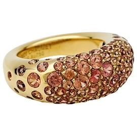Chaumet-Chaumet Ring "Caviar" Modell in Gelbgold, orangefarbene Saphire.-Andere