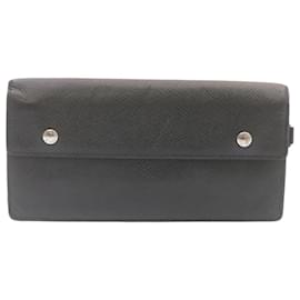 Louis Vuitton-LOUIS VUITTON Portefeuille Taïga Acordion Long Wallet Ardoise M30992 Authentification185-Gris