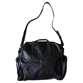 Autre Marque-Marc O'Polo - Black leather messenger bag-Black