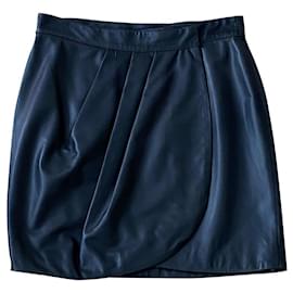 Lawrence Grey-Lawrence Gray leather skirt - New York-Dark grey