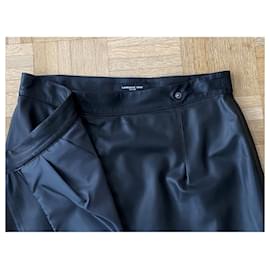 Lawrence Grey-Lawrence Gray leather skirt - New York-Dark grey