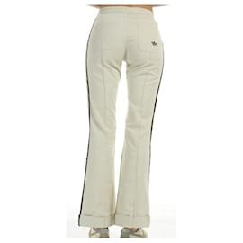 Adidas-ADIDAS - VERY RARE - Classic ecru cream side street pants 3 waist bands 38-Cream,Cream