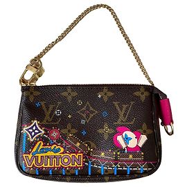 Mini Pochette Louis Vuitton Xmas 2020 animation Vivienne Marron