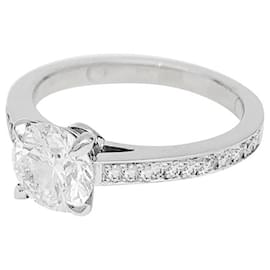 inconnue-Lonely ring accompanied 1.04 ct, WHITE GOLD.-Other