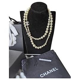 Chanel-CC Classic Collar atemporal de perlas GHW-Dorado