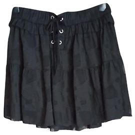 Iro Black Cotton Skirt Black