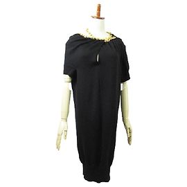 [Usado] JUNYA WATANABE COMME des GARCONS Vestido de punto deformado encadenado Negro Damas S Negro