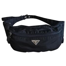Prada Black Canvas Belt Bag Black