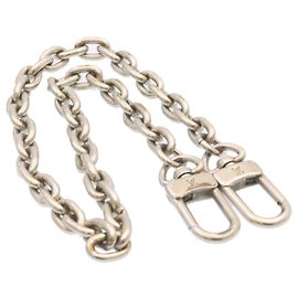 LOUIS VUITTON Wallet Chain Strap Silver LV Auth yt563 Silvery