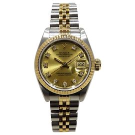 Rolex Silver Oyster Perpetual Lady Datejust Silvery Golden