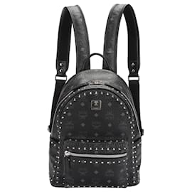 MCM Black Visetos Stark Leather Backpack Black