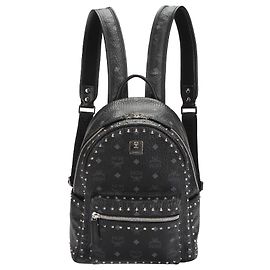 MCM Black Visetos Stark Lederrucksack Schwarz