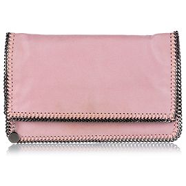 Stella Mc Cartney Stella McCartney Rosa Falabella Shaggy Deer Clutch Silber Pink