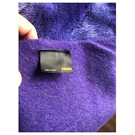 Fendi-Jeté en vison et cachemire-Violet