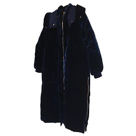 Stella Mc Cartney Piumino lungo in velluto Stella McCartney Blu navy Gold hardware