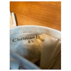 Christian Dior-Gants Dior brodés-Blanc cassé