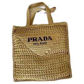 Sac à main Prada Beige en Paille Beige