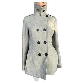 Abrigo de lana gris Bruuns Bazaar Talla M Gris