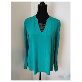 Diane Von Furstenberg-Silk blouse-Green,Turquoise