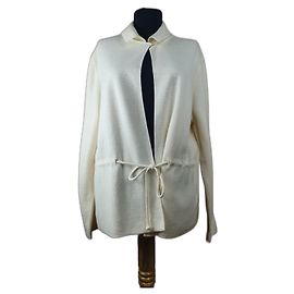 Rodier Cardigan Creme Wolle Acryl XL Roh