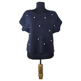 Marc Cain Pullover mit kurzen Ärmeln schwarz Kaschmirmischung Schwarz