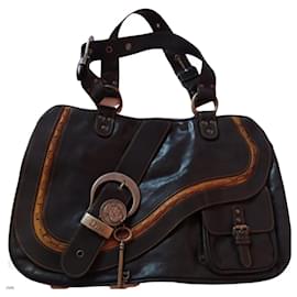 Dior-Dior gaucho bag-Brown,Black,Silvery