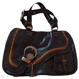 Borsa Gaucho Dior Marrone Nero Argento