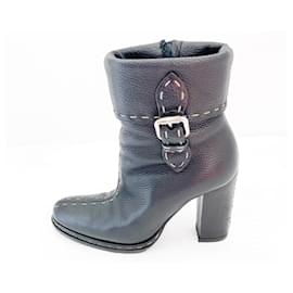 Fendi-[Used]  FENDI short boots outsole re-covered black leather-Black