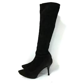 Fendi-[Used] FENDI Long Boots 36 1/2 Ladies Good Condition ■ Dark Brown Outsole Re-covered Suede-Dark brown