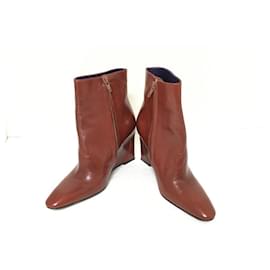 Fendi-[Used]  FENDI Short Boots 35 1/2 Ladies-Bordeaux Wedge Sole Leather-Red