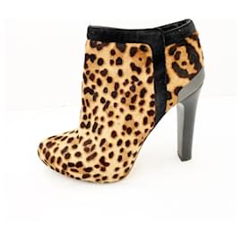 Fendi-[Used]   FENDI Booty Leopard print Light brown x Dark brown x Black Harako x Suede-Black,Light brown,Dark brown