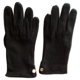 Dolce & Gabbana GUCCI BLACK SUEDE GLOVES Black