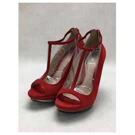 Fendi-[Used]  FENDI ◆ Pumps / 38 / RED / Suede-Red
