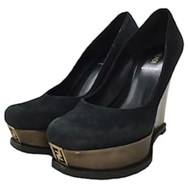 Fendi-[Used]  FENDI ◆ Pumps / 36 / BLK / Suede-Black