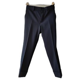 Calças Miu Miu de lã azul marinho Azul