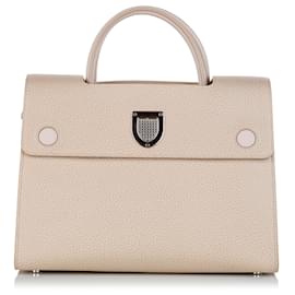 Dior-Dior Brown Diorever Leather Satchel-Brown,Beige