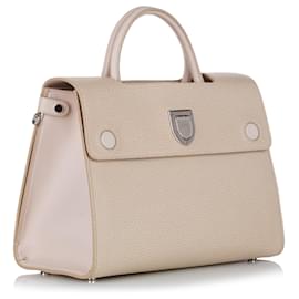 Dior-Dior Brown Diorever Leather Satchel-Brown,Beige
